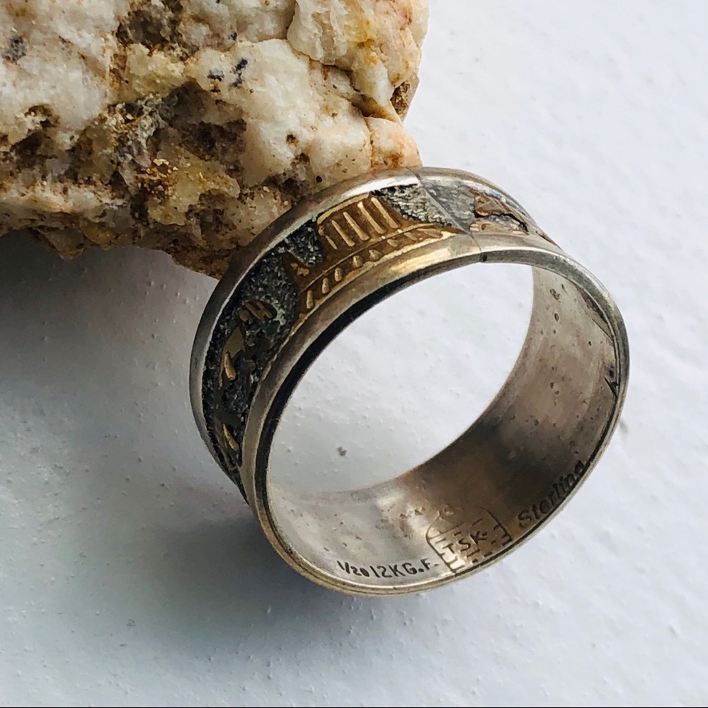 12K GOLD FILL STERLING SILVER SIGNED ‘TSK’ NAVAJO - Picture 3 of 15